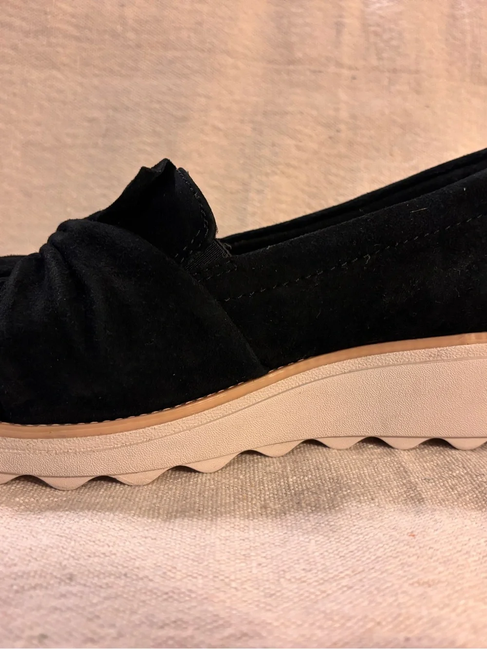 Clarks Black Suede Sharon Dasher Loafers